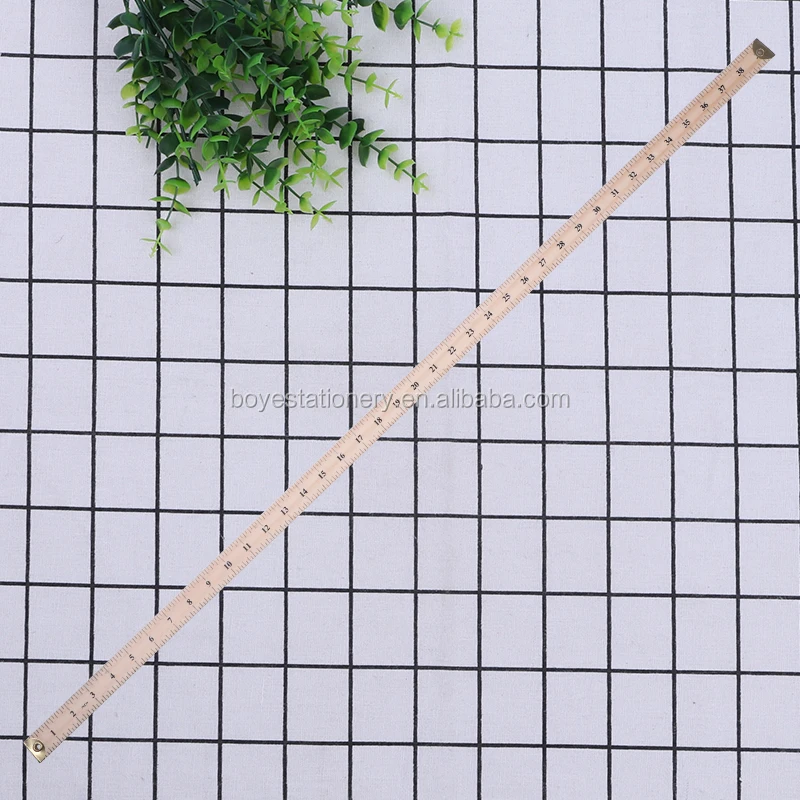 Cheap custom logo both sides print 1m wood ruler 100cm wooden straight ruler wooden meter ruler