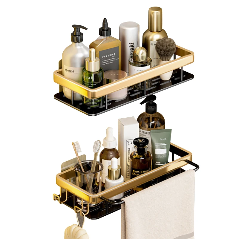 2-pack adhesive shower caddy without drilling wall mounted shower shelf storage rack for bathroom & kitchen