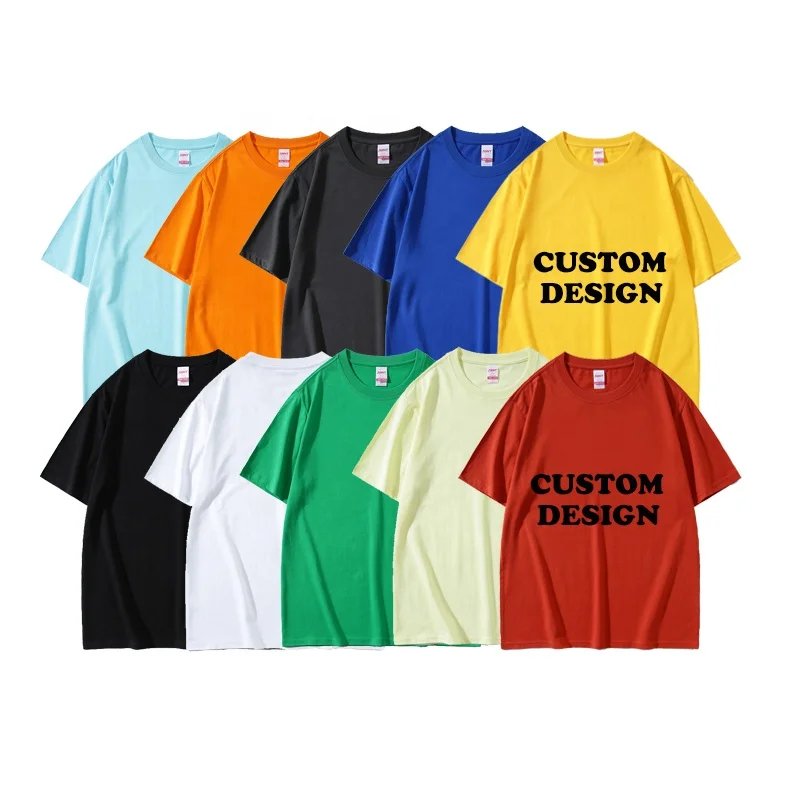 Custom Graphic Print Tee T-Shirt  Heavy Weight Cotton No Tag Crew Neck Plain Pima Cotton Men T Shirt