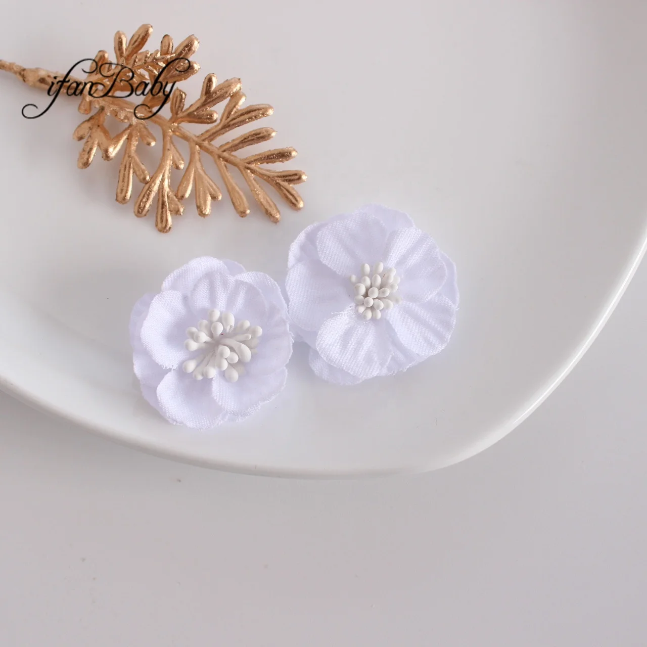 Fashion 3.5cm Fabric Hair Flowers Women Girl Flowers Decorate DIY Accessories For Hair Brooch Headband