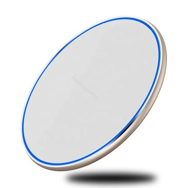 
Рекламное алюминиевое Супертонкое Беспроводное зарядное устройство 10 Вт со светодиодной подсветкой, пользовательский Настольный беспроводной зарядный коврик qi 