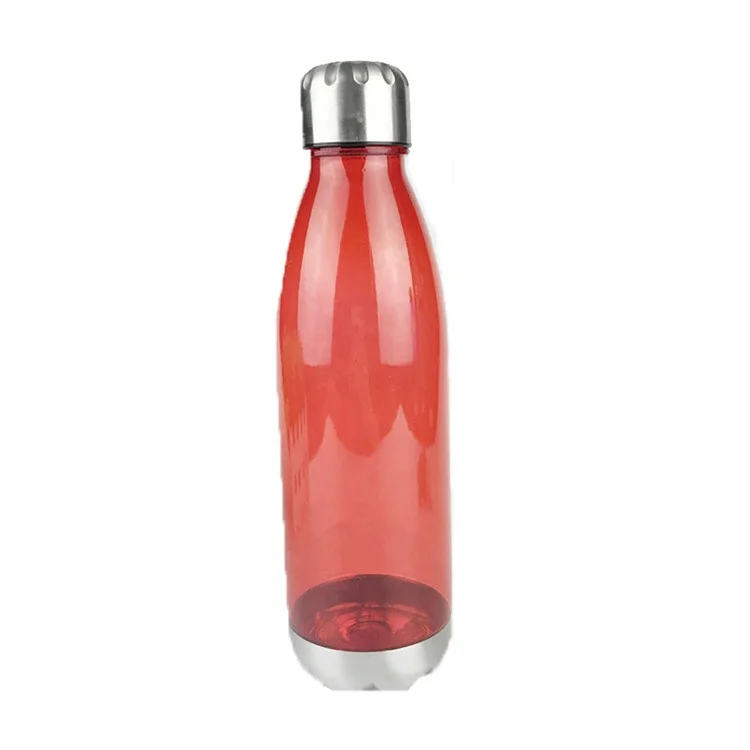 new custom Best reusable water bottle 750ML shape purple plastic bottle with stainless steel lid and base