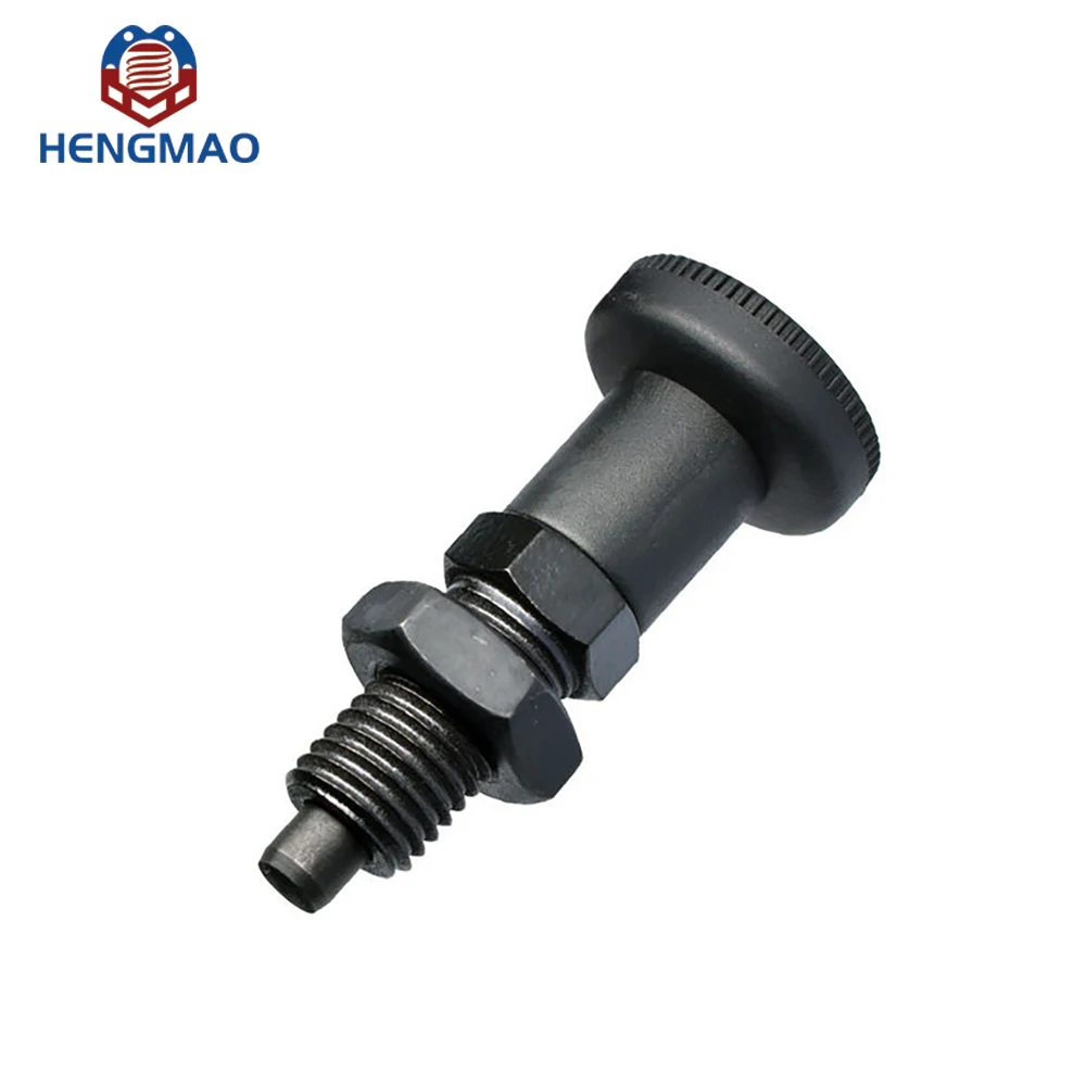 Hot Sale CNC Zinc Black Plated Plastic Handle Head Reset and Locking  Indexing Plungers With Hex Nut
