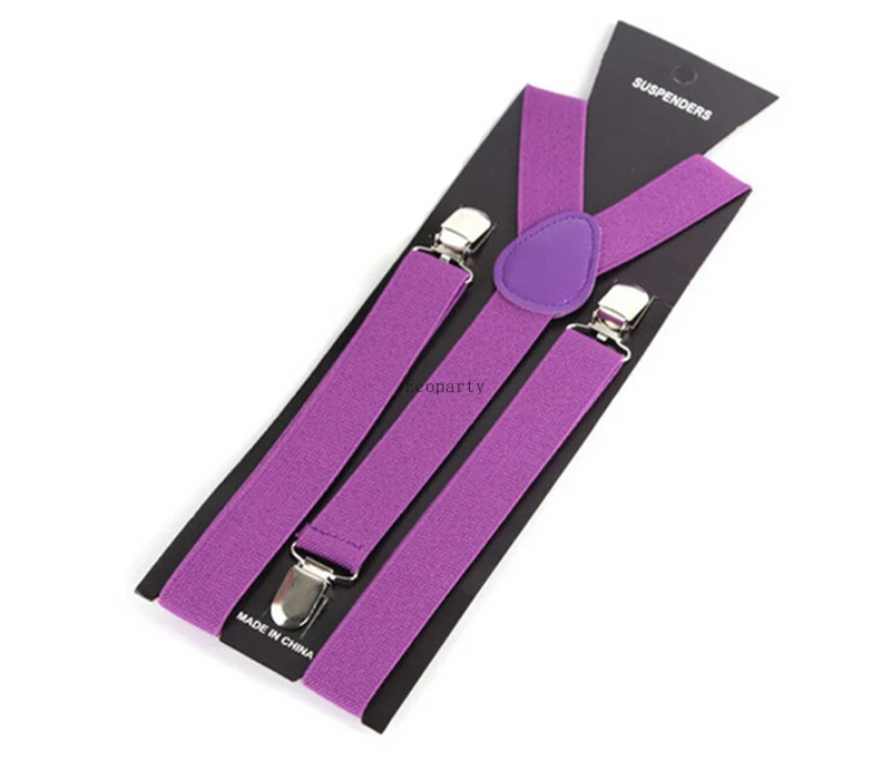 Hot sales Stock Wholesale Hip Hop Suspender Men Solid Color Fashion Elastic Suspender Pajarita Belts For Adults