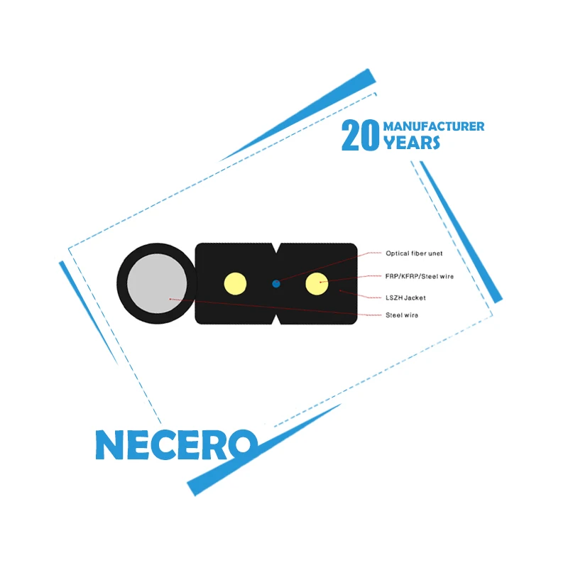  Ftth кабель OEM производитель Necero 20 лет самонесущий Малый диаметр 1 2 4 6 8 core Оптическое волокно