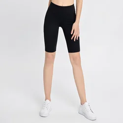 New Women Tight Fitting Five Point Yoga Pants Solid Color High Waist Yoga Shorts Running Sports Fitness Pants