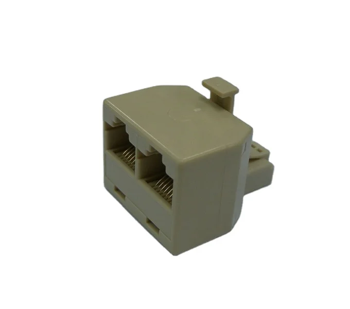 Hot selling Two Way Telephone line splitter 2xRJ45 jack adaptor