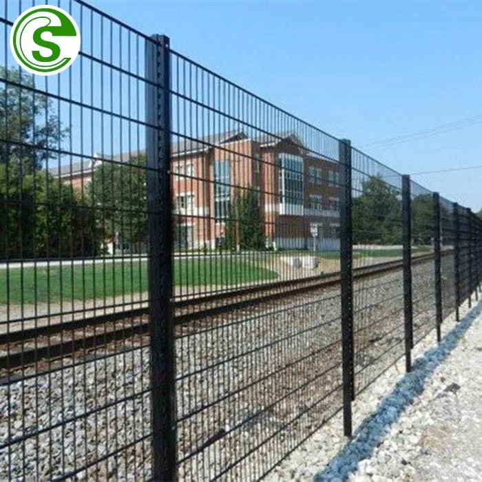 Coated Steel Mesh Panel Fencing Double Wire Mesh 545 Welded Metal safety Garden Security iron galvanized outdoor fence