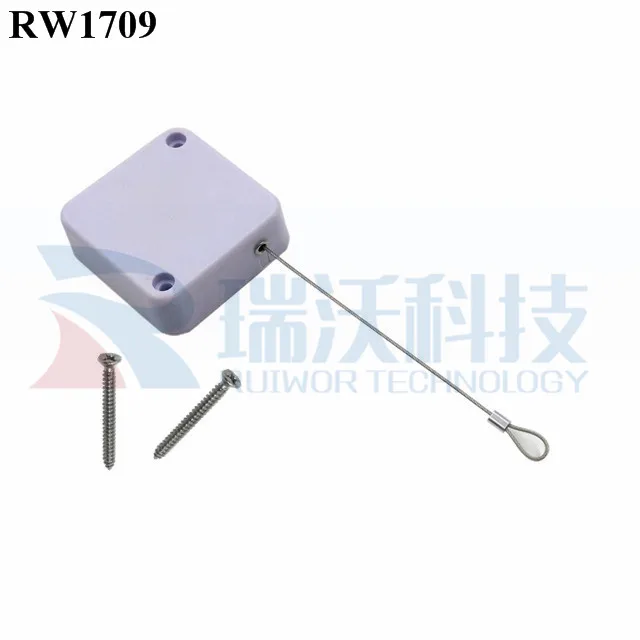 RUIWOR RW1709 Square Spring Return Steel Cable Reel Retractable Plus Size Customizable Fixed Loop End