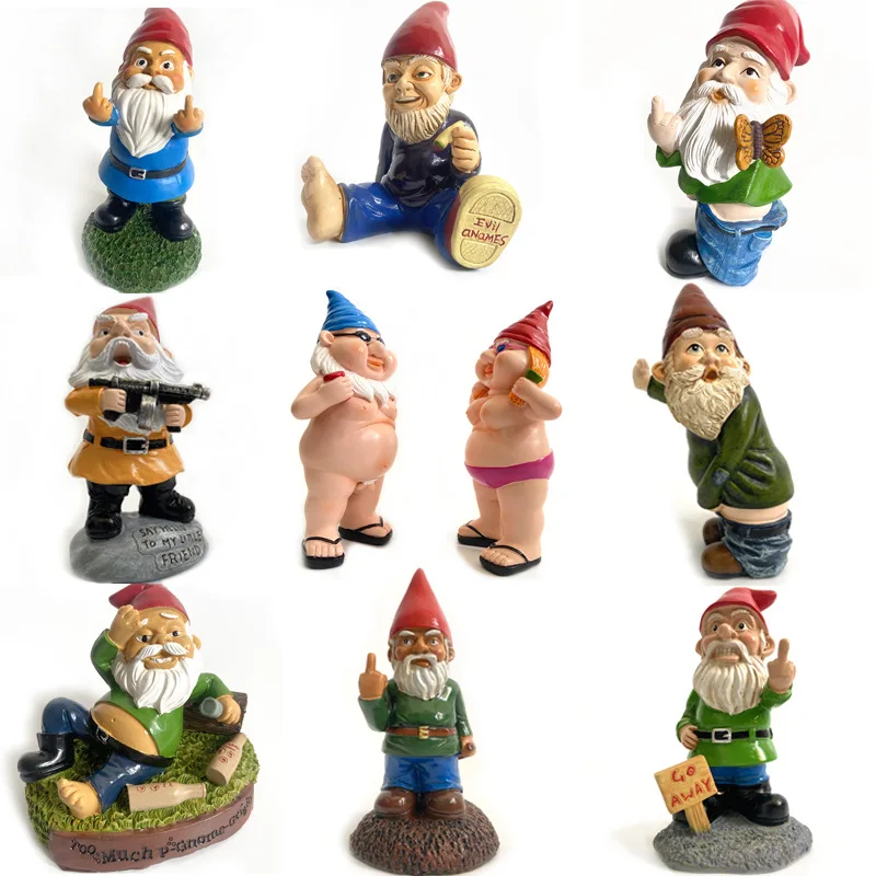 Забавные садовые гномы, украшения из карликовой смолы, поделки, карликовые статуи, рождественские подарки для пожилых людей, украшения из смолы, гоблины, фокусы для игры