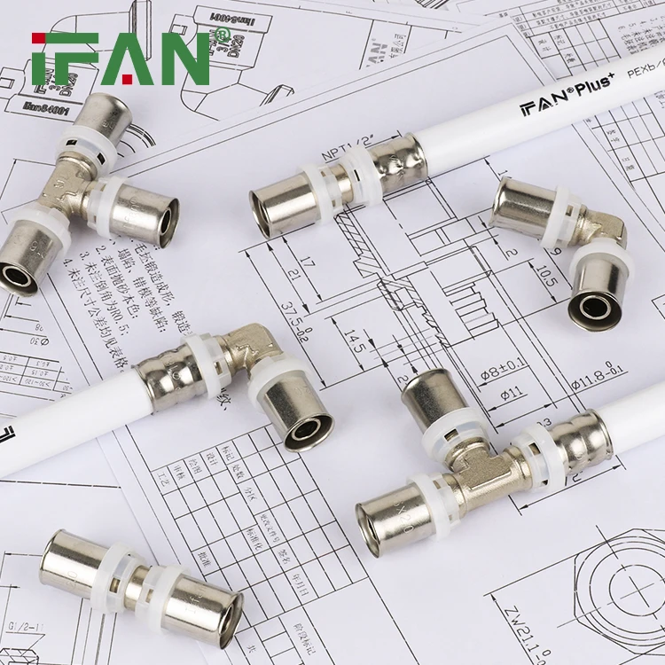 IFAN PEX Al PEX Fittings Thread Elbow 16-32mm Tee Coupling PEX Pipe Press Fittings