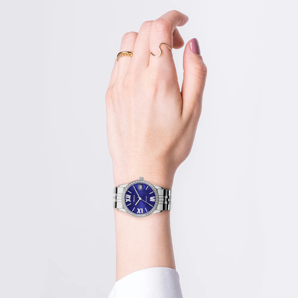Mexda Customised Hot Selling Fashion Vintage Stainless Steel Quartz Roman No Watch for Women Diamond-Studded Bling Relojes