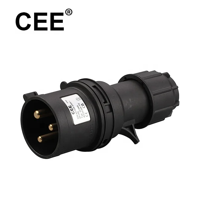 CEE IP44 3P 16A 250V технология мероприятий, черные промышленные вилки и розетки