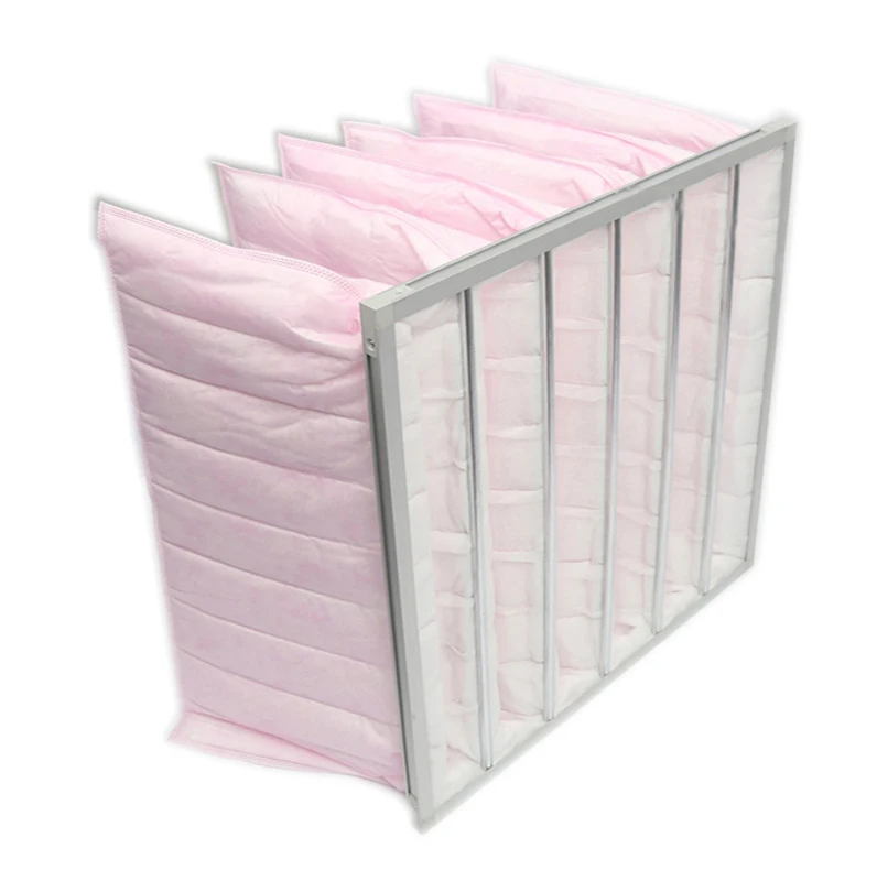 
Middle Efficiency Synthetic Fiber F7 Pink Pocket Air Filter Bag for AC 