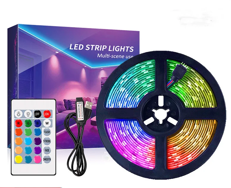 5 В Светодиодная лента 5050 Usb connect rgb 30 светодиодов 1 м 3 гибкая Водонепроницаемая смарт-светодиодная для телевизора