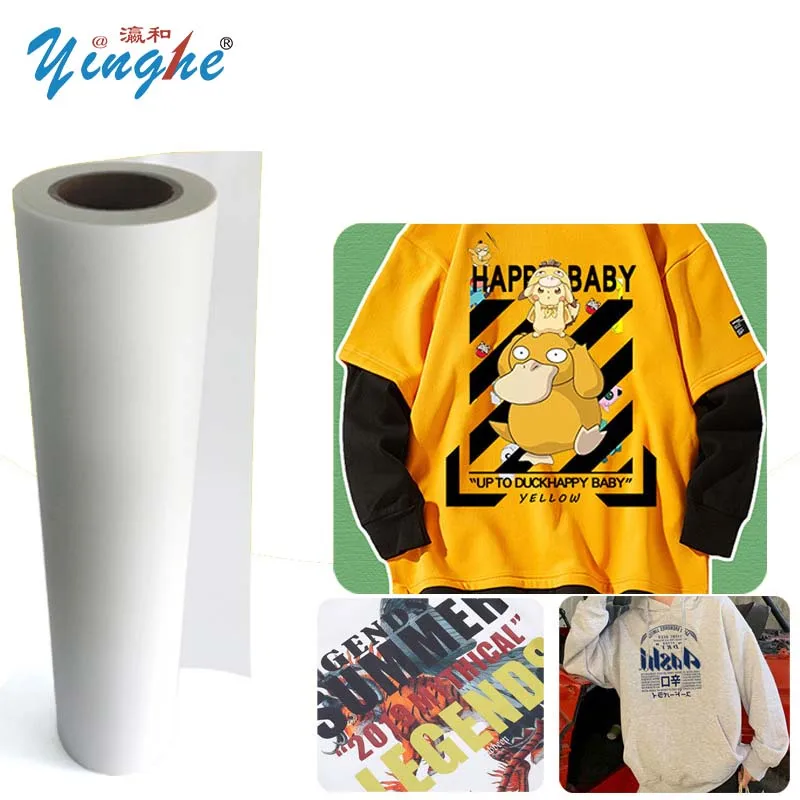 Yinghe Factory price Excellent color 60CM*100M 30CM*100M Inkjet Printers PET DTF Film Roll  DTF Paper