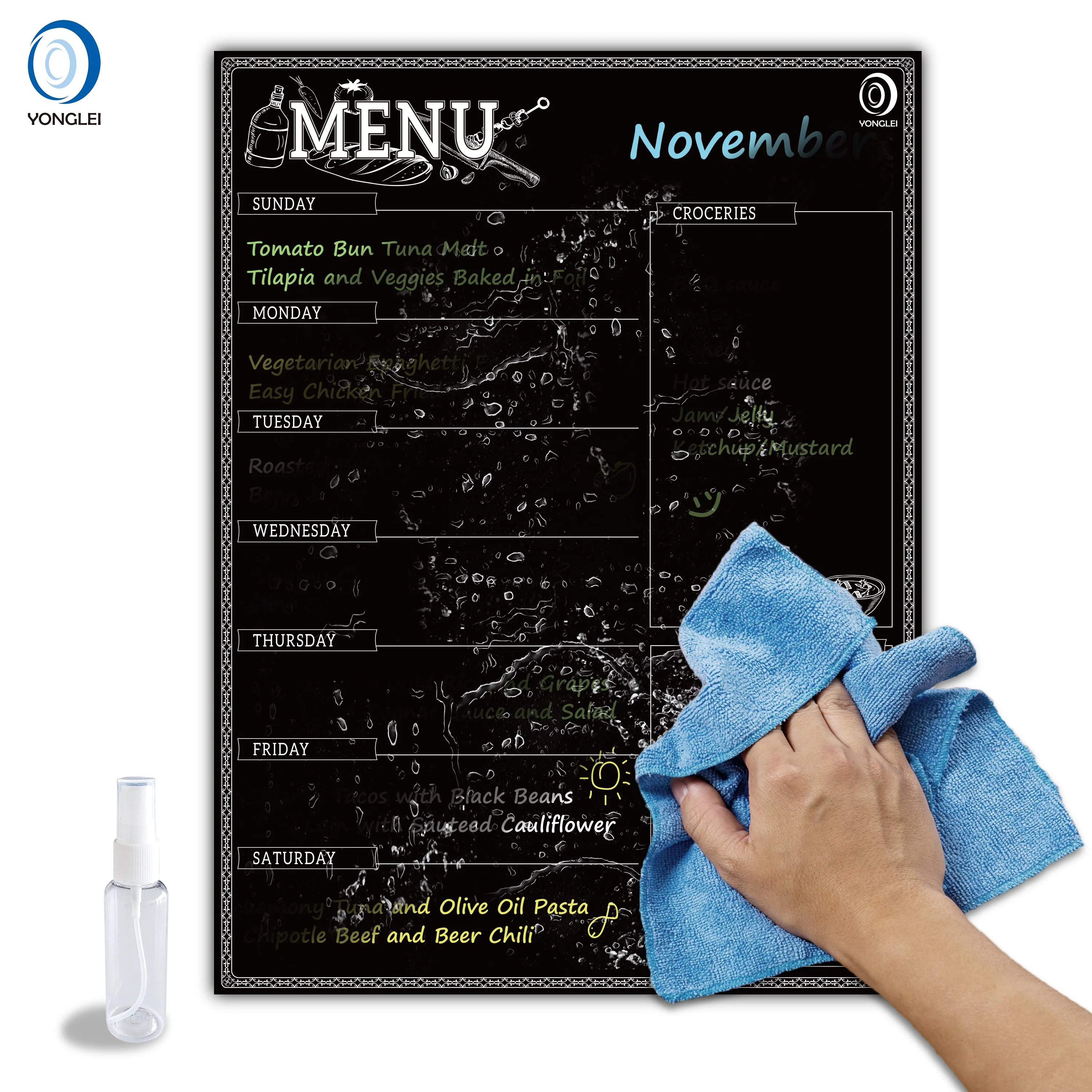 12.0-5A1 anotechnology dry erase chalk menu board magnetic black menu chalk boards