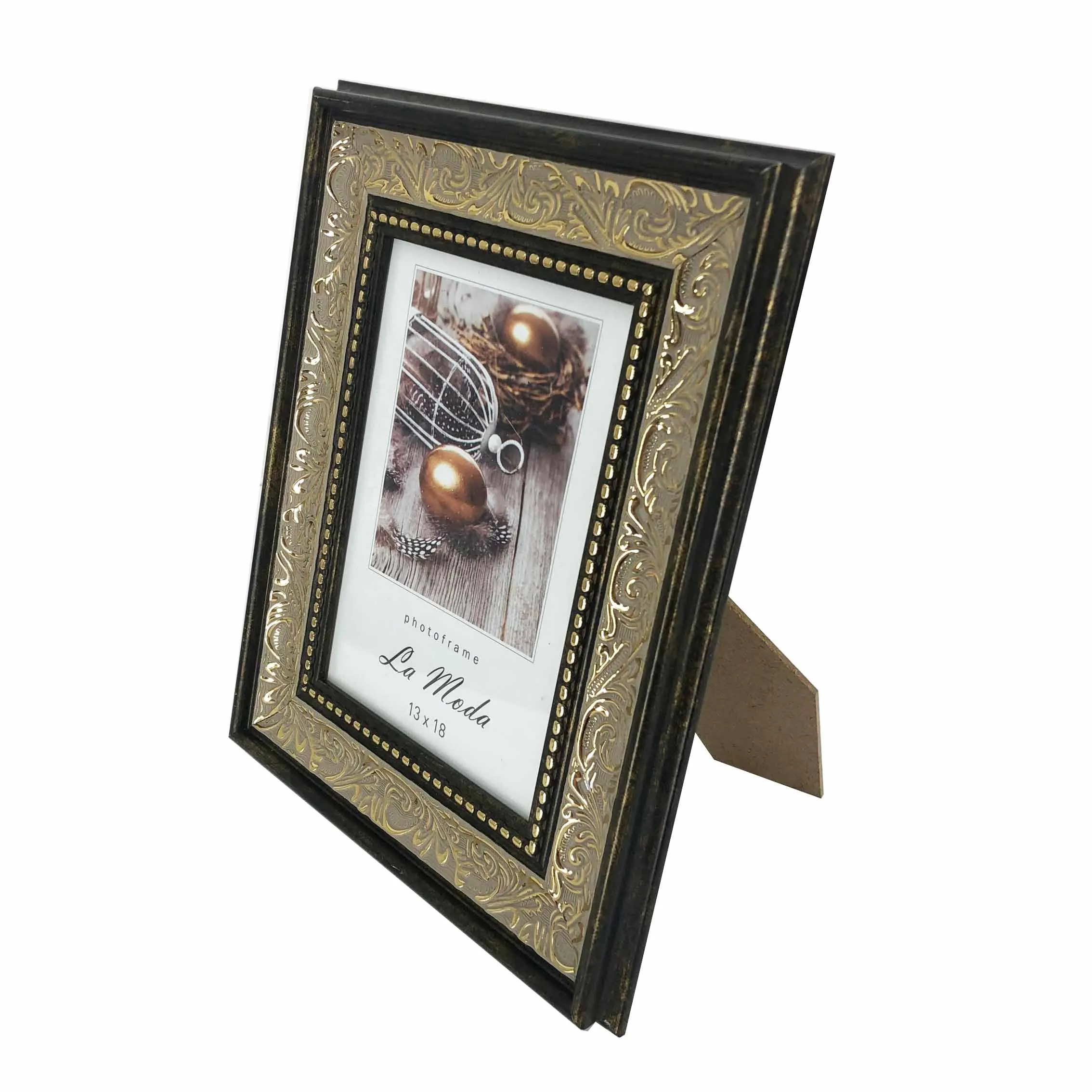
Black Plastic Deep Scoop Picture Frame, 8 x 10 Inches Wiht Delicate Pattern Width Optional Full Size Custom Photo Frame 