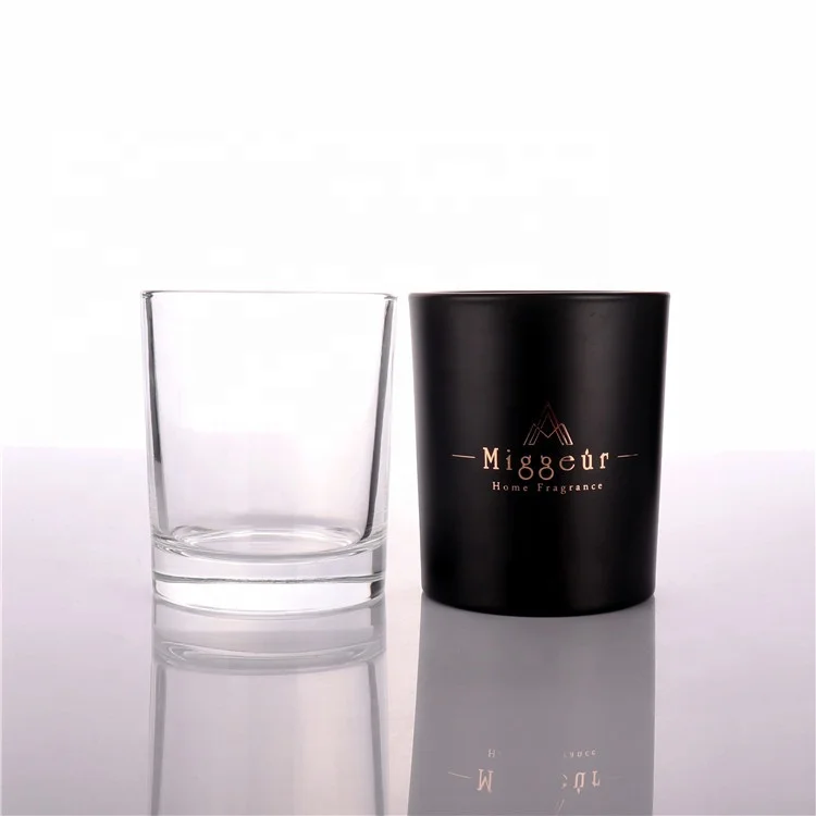 7oz/8oz/9oz Luxury Empty Matte White Glass Candle Jars With Wooden Lid For Candles Making