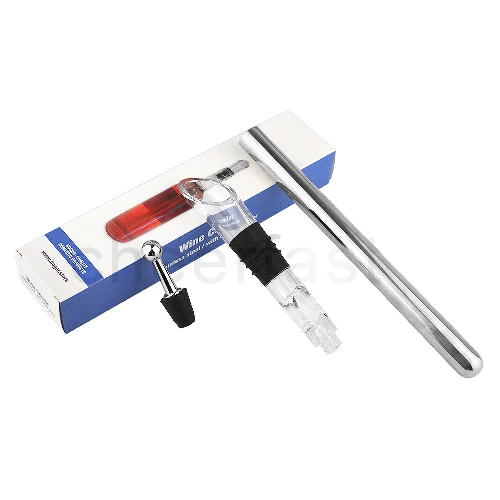 Simply Store Chill Rod in the Freezer for About One Hour Cooler Stick Set With Aerating Pourer and Color Box Wine Ice Stick Set