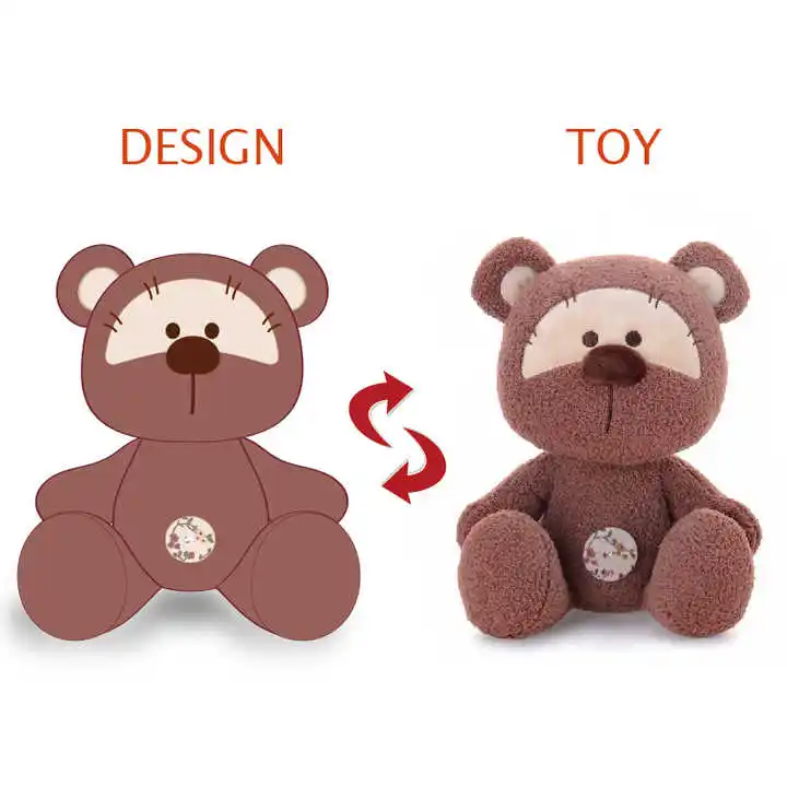 Customized Teddy Bear Plush Figure Toy Anime Style Stuffed Animals Keychain Custom Teddy Bear for Kids
