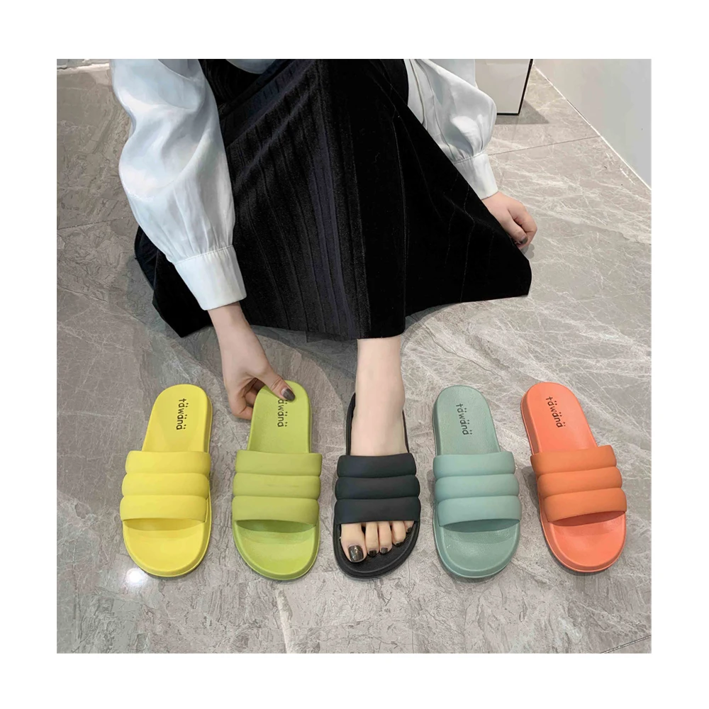Z New Summer comfortable cute candy colorful fashion indoor beach flats slippers slides for women ladies slippers trendy