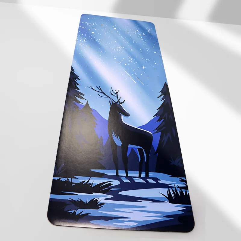 Custom print pu leather natural rubber yoga mat, tapis tapetes mat de yoga yogamat yogamatt, eco friendly german yoga matts