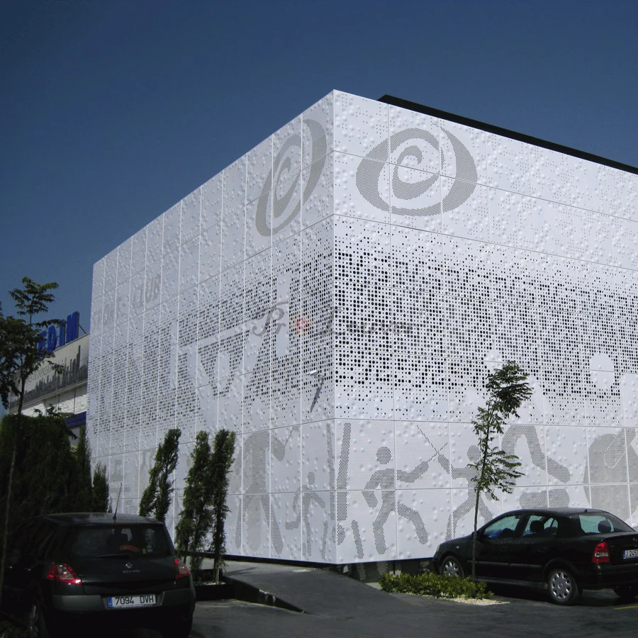 8mm/10mm/15mm/20mm/25mm thick CNC laser cutting aluminum perforated facades