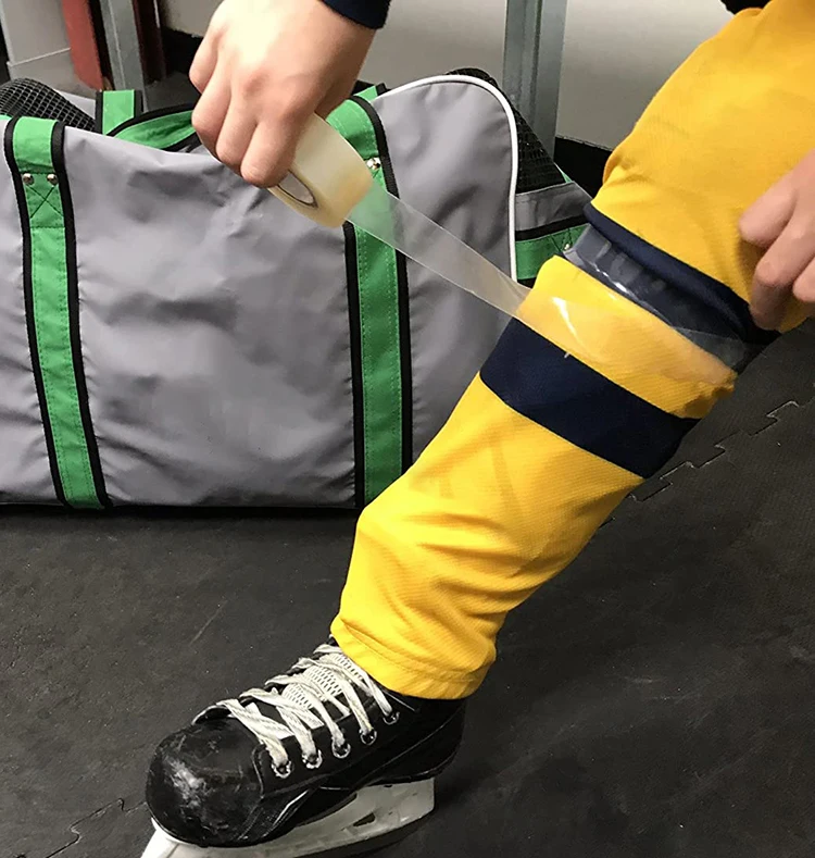 Custom Logo Wholesale 0.5 Inch Field Black White Clear Sock Shin Pad Stick Puck Stretch Grip Ice Hockey Tape