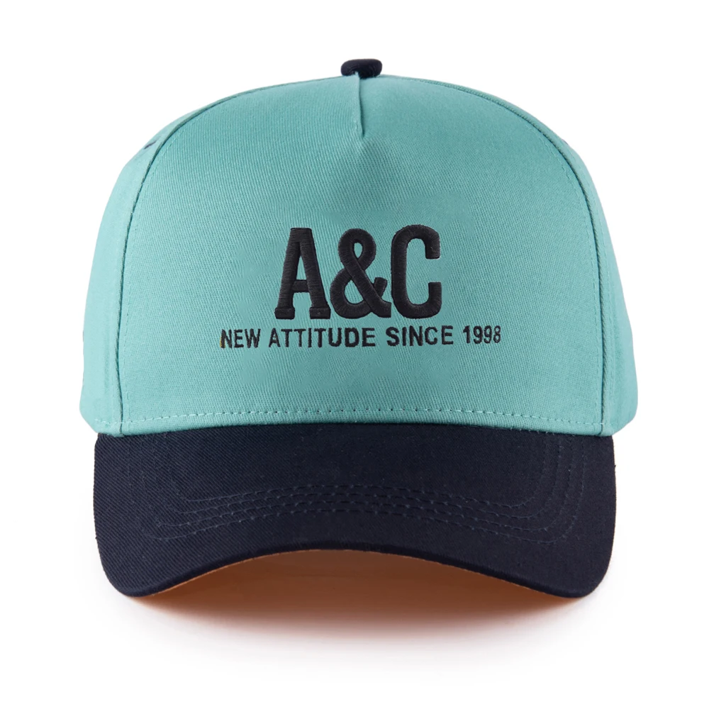 New style color block chapeau custom design cotton embroidery logo curved brim 5 panel two tone structured baseball cap