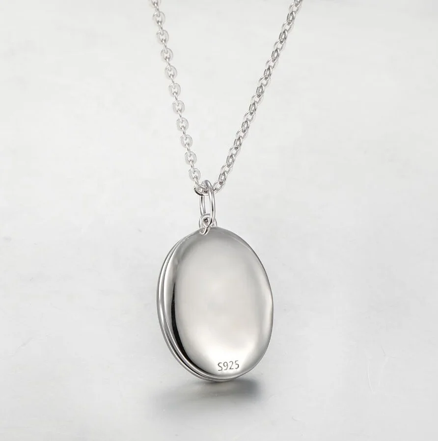 Кулон из серебра 925 пробы с подвеской в виде сердца и круга