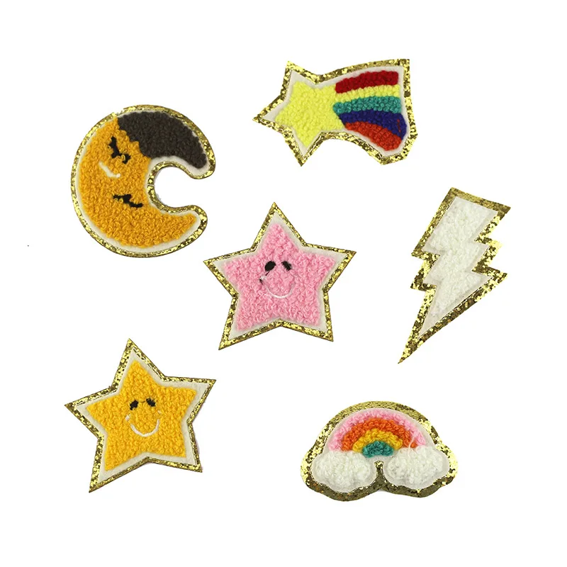 3M glue iron on embroidery glitter chenille light