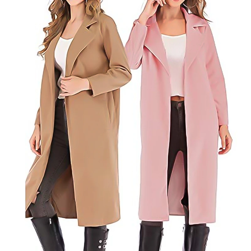 New Item Winter Cashmere Fleece Fabric Maxi Elegant Ladies Wool Jacket Coat