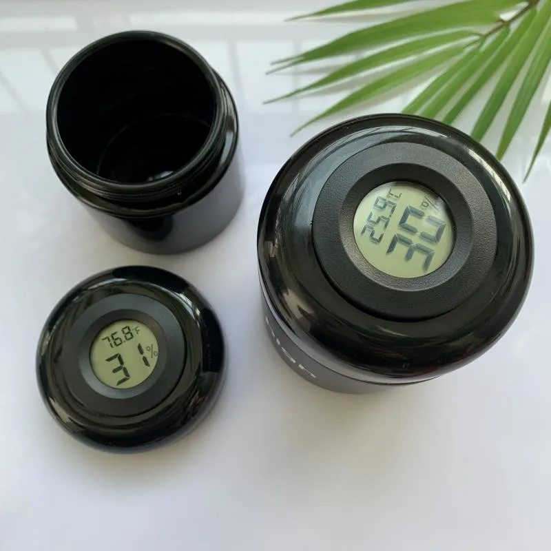 In Stock 250g UV Black Dark Violet Stash Jar Smell Proof Storage Glass for Herb