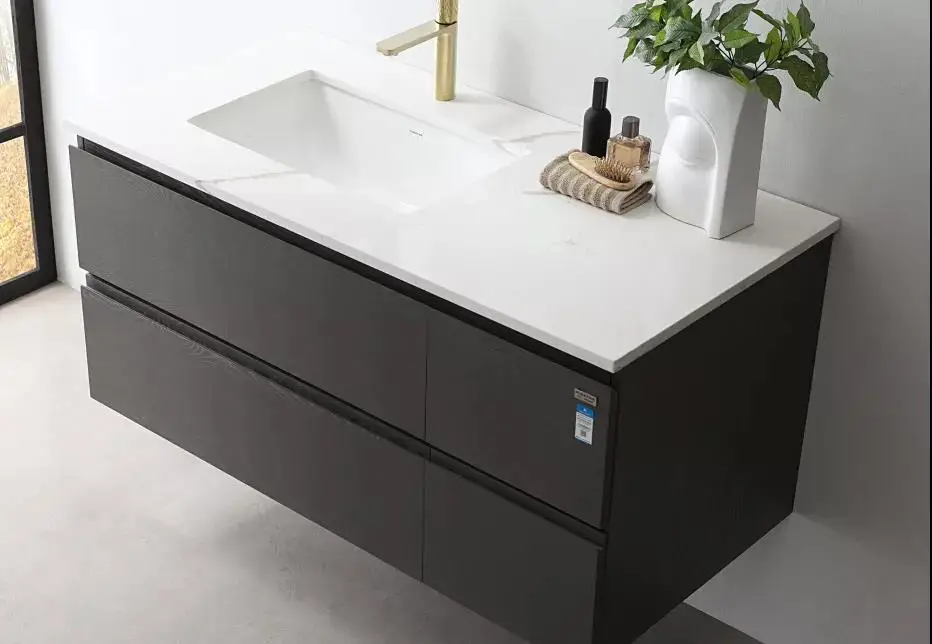 
factory modern style wall mounted bathroom vanity cabinet with hettich metal drawer 