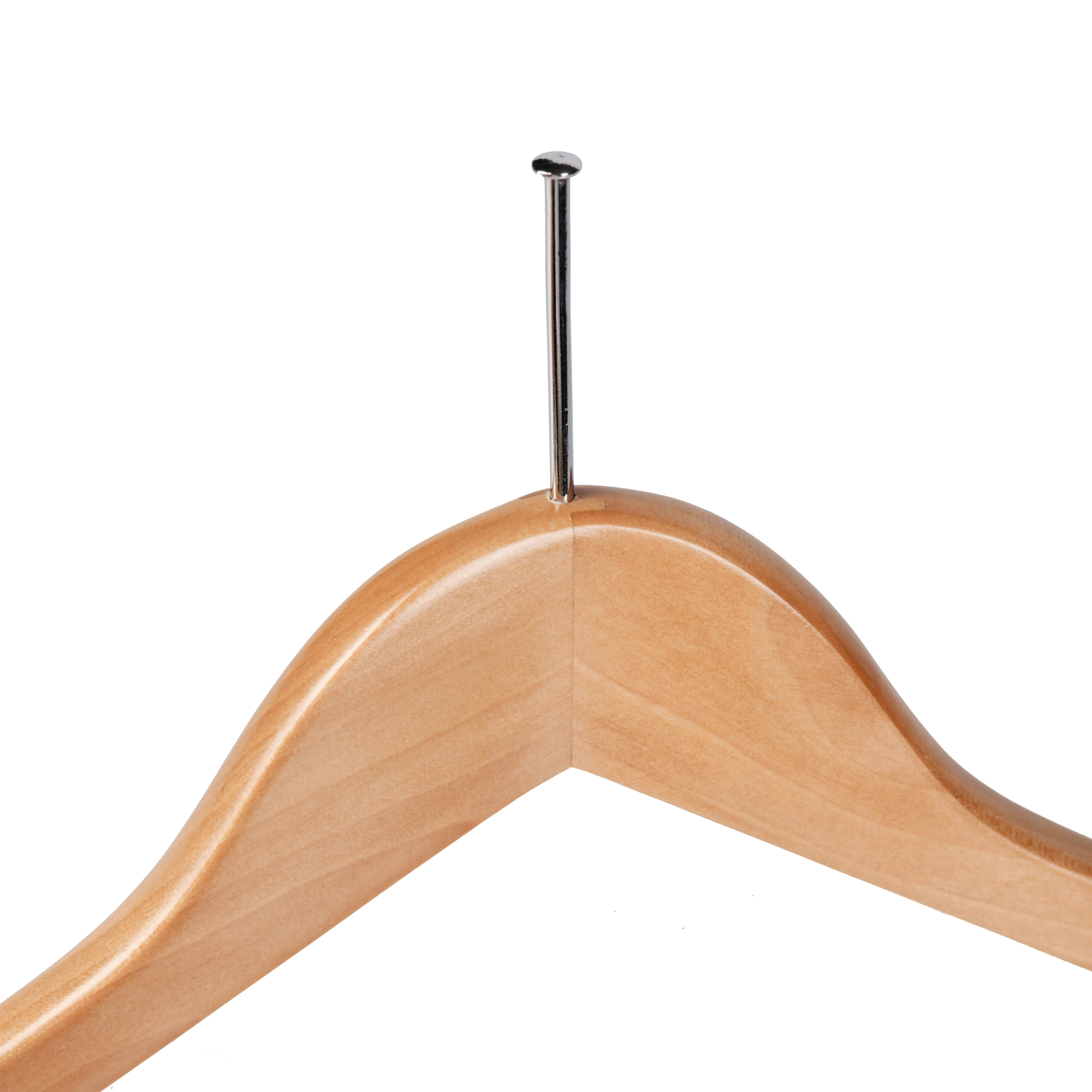 Cheap Anti-thief Natural Wooden Hotel Hangers with Ring