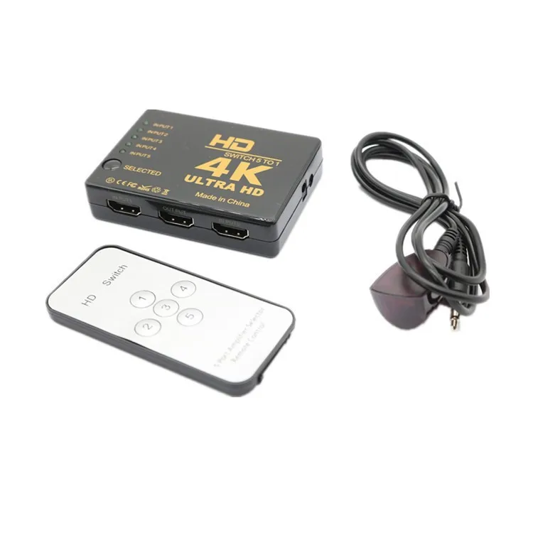 New Design 5 In 1 Out Hdtv Switcher 5x1 4k 30hz 5 Ports Hdtv Switcher Ir Receiver 4k Hdtv 5 Port