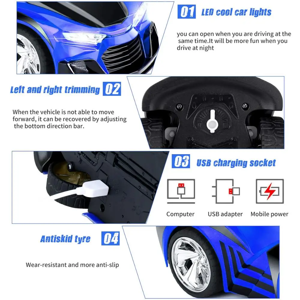 2.4G Voice Smart Command Racing Car Remote Control Electric RC Helicopter Toy for Kids USB Battery Indoor/Outdoor Use