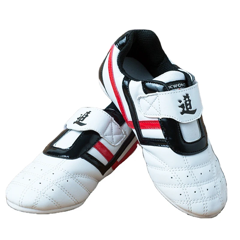Custom Made White Soft Material Synthetic Pu Leather Martial Arts Taekwondo Kung Fu Karate Shoes