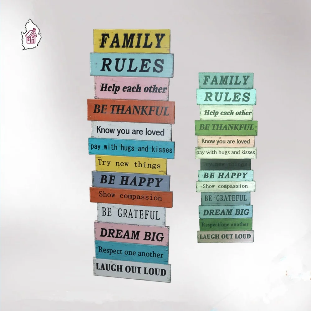 
Wooden Wall Retro Antique Pallet Slat Inspirational Plaque with quotes 