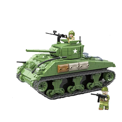 Military Series Plastic Brick Block Toys Sherman M4A1 Building Blocks