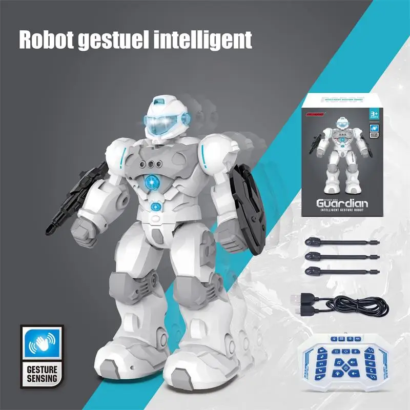 RC Robot With Light Remote Control Robot Music Sing Dance Infrared Mechanic Toy Gesture Sensor Control Technology Boys Gift