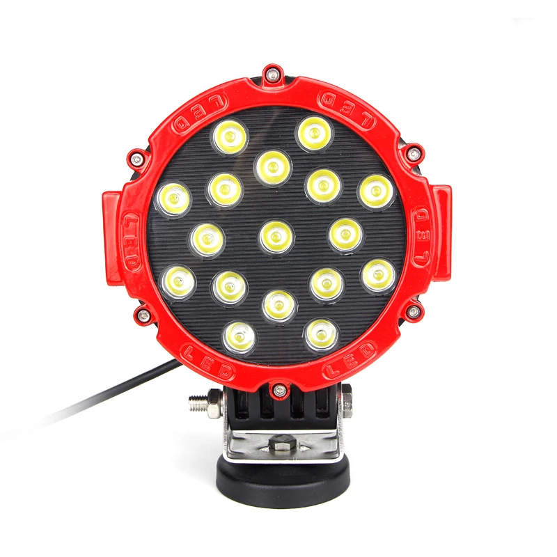  7' 51W Red Black Housing Off road Spot LED Driving