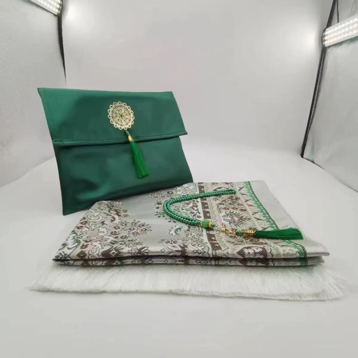 Gift Box Set Islamic Prayer Rug Tapis De Priere Islam Tassel Decoration Muslim Mat