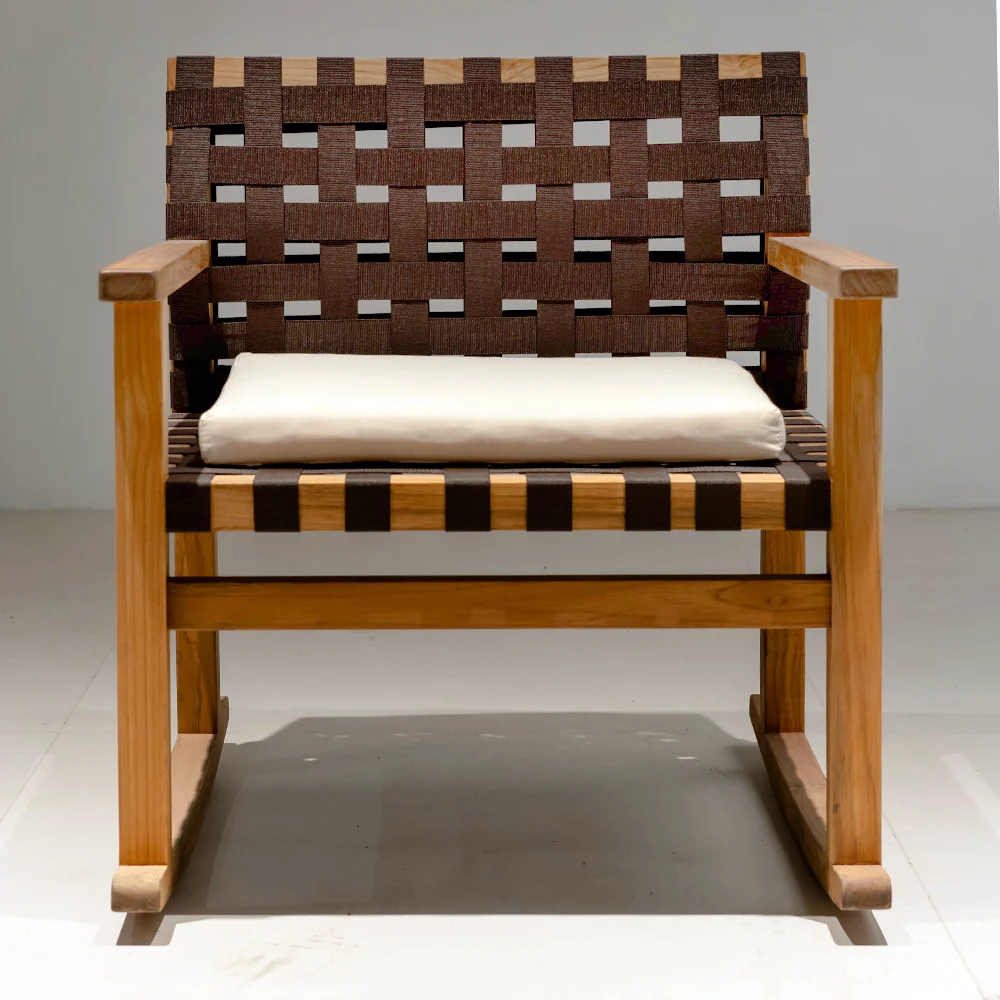 Elegant Garden Furniture Handcrafted Solid Wood Rocking Chair for Sale Perfect for Villa Courtyard