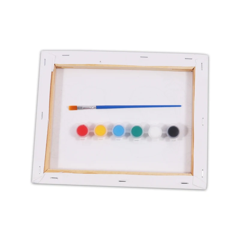 Foska New Item Pre Drawn Outline Canvas Paint Party Kit for Kids Children Different Sizes Styles Animals Color Filling Art Paint