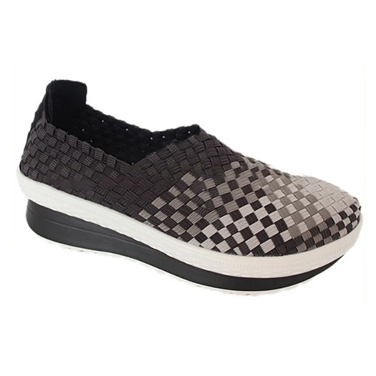 Black casual woven shoes ladies platform shoes everyday casual 2022 trend