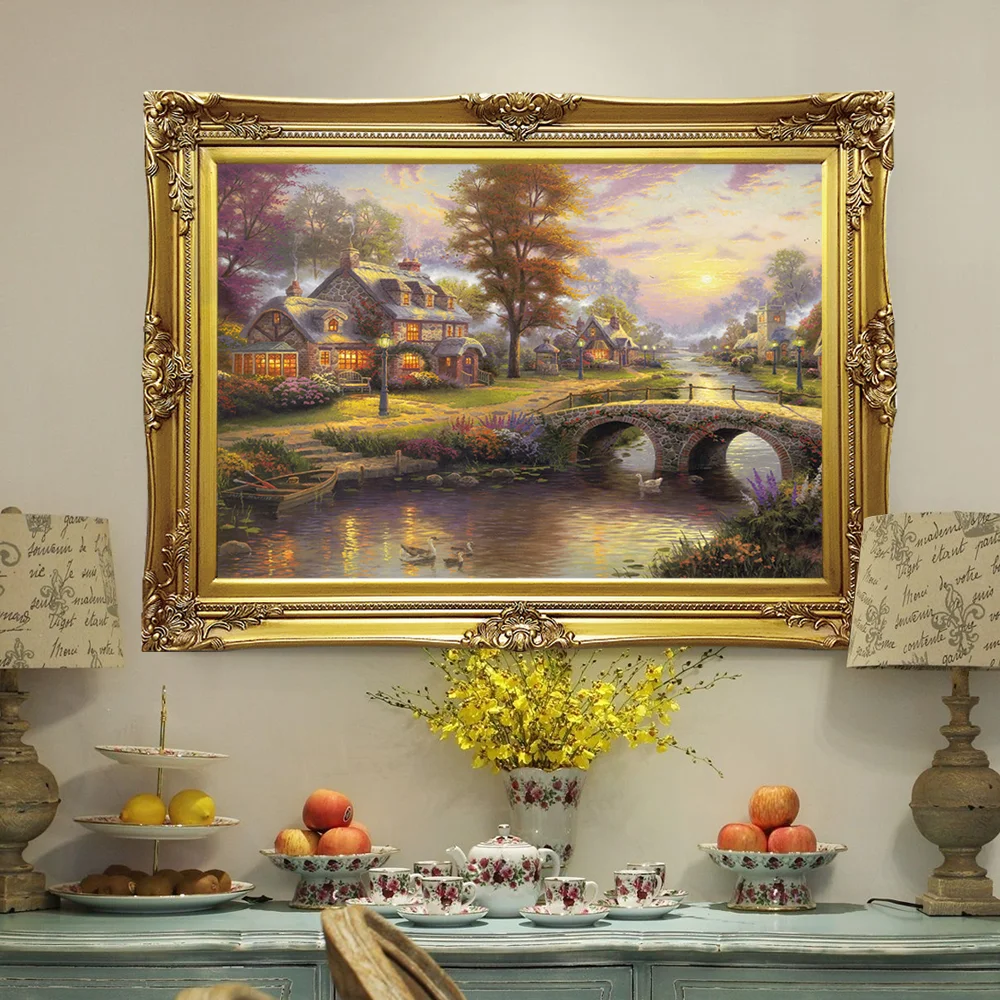 High Quality Antique Pure Handmade Landscape Oil Painting for Wall Decor