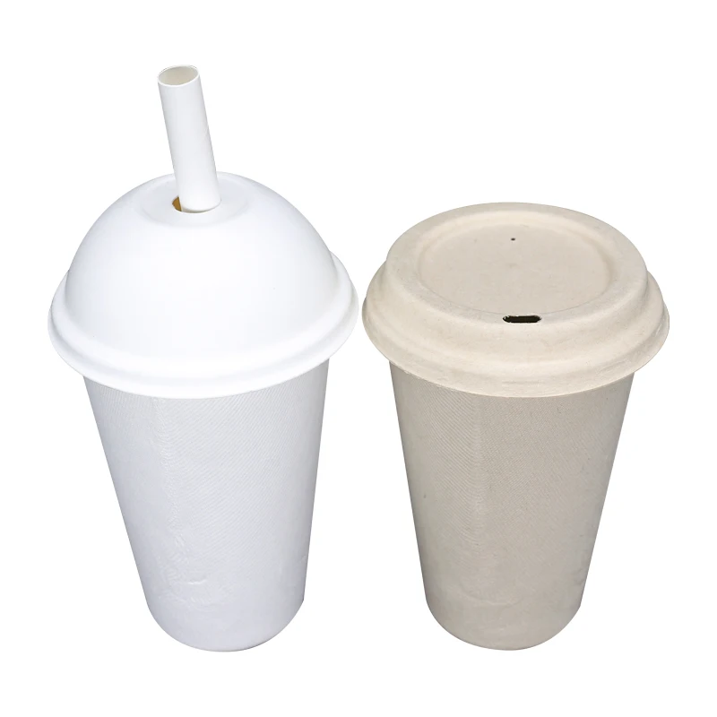 Эко 8OZ кофе Bagasse сахарного тростника крышка биоразлагаемые одноразовые чашки