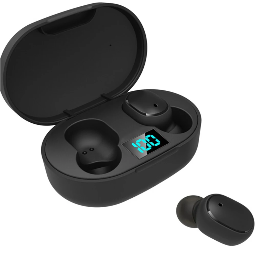 True BT Handsfree Stereo Wireless Earbuds E6S TWS BT5.0 Waterproof LED Display gaming Headset
